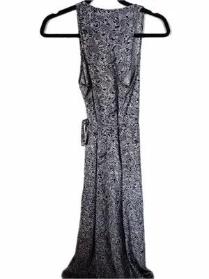 Abercrombie black and white floral maxi wrap dress S thumbnail 2