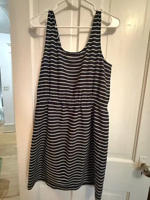 Black and White Striped Loft Dress thumbnail 3
