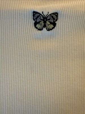H&M Divided Cream Ribbed Mock Neck Sweater thumbnail 5