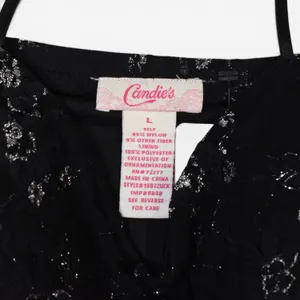 CANDIE’S Vintage Y2K Black Goth Grunge Floral Lace Corset Top thumbnail 4
