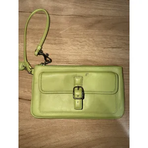 Coach Lime Green Pistacho Soho Signature Leather Wristlet Vintage Clutch Y2K M thumbnail 9