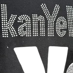 New black Kanye West graphic t-shirt L Rhinestone Concert Tee 2026 LA Unisex thumbnail 7