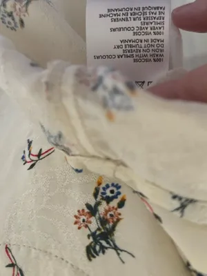 Urban Outfitters Cream Floral Ruched Drawstring V-Neck Blouse thumbnail 5