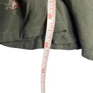 Arizona Jeans Green Pink Floral Peplum Crop Top Long Sleeve‎ Small Boho Y2K 90's thumbnail 8
