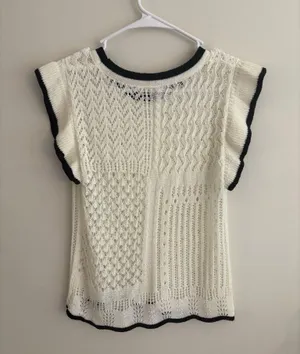 boutique white knit top thumbnail 1