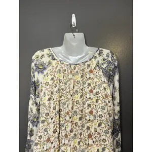 Free People Dress Womens Medium Multicolor Floral Long Sleeve Boho Shift Short thumbnail 7
