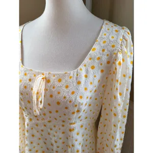 Staud Juniper Daisy Floral Mini Dress Square Neck Balloon Sleeve Size 10 thumbnail 13