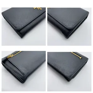 Prada Black saffiano leather Wallet and Card Holder Set W/box thumbnail 12