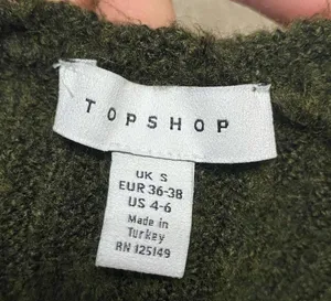 TopShop Green Oversized Open Front Knit Cardigan Size S thumbnail 4