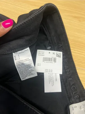 American Eagle High-Rise Black Denim Mini Skort Size 0 25W NWT thumbnail 7