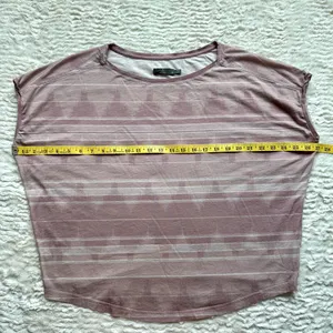 Prana Organic Cotton Oversized Boxy T Shirt Womens M Pink Aztec Geometric Print thumbnail 8