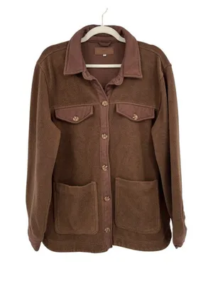 Blanknyc Brown Sherpa Shacket Jacket Size XL Utilitarian Cabincore Minimalist thumbnail 1