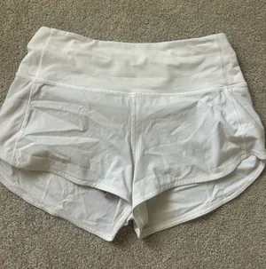 White Lululemon Speed Shorts thumbnail 1
