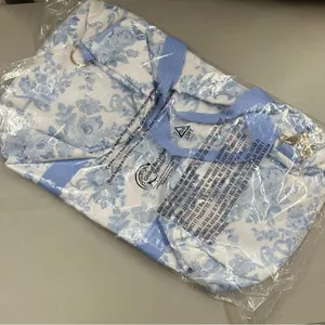 LoveShackFancy Pottery Barn Damask Classic Duffle Weekender Bag Blue Floral NWT thumbnail 3