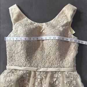 Women’s Gold Satin and Tulle Floral Short Prom Party Formal Dress Size 8 NEW thumbnail 12