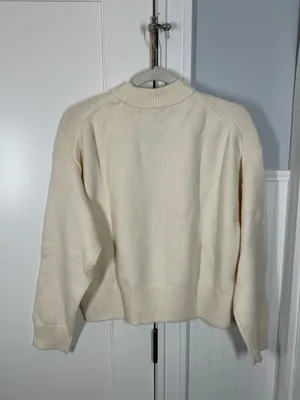 Madewell SoftWool Boxy Crewneck Sweater size Small NT602 heather cloud thumbnail 4