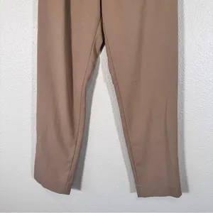 Zara Tan Straight Leg Drawstring Trouser Dress Pants Women’s S Casual Pull On thumbnail 13