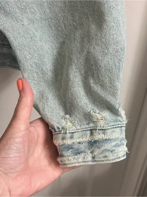 Light Wash Denim Jacket with Distressed Detail thumbnail 5