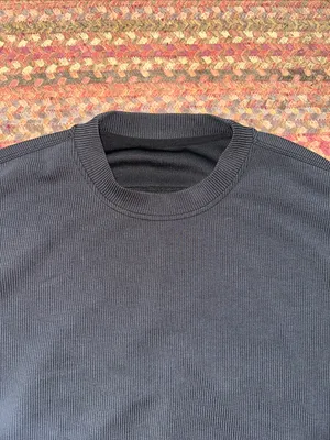 LULULEMON RIBBED SOFTSTREME Classic Black Cropped Crewneck Sweatshirt thumbnail 2