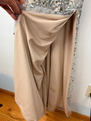 NIGHT STUDIO Couture Nude Illusion Crystal Beaded Gown Formal Evening Dress thumbnail 8