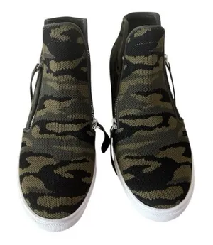 Steve Madden Green Camo High-Top Wedge Sneakers thumbnail 1