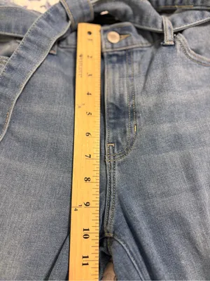 Banana Republic Womens 26 Blue High-Rise Wide Leg Belt Denim Jeans Stretch Boho thumbnail 9