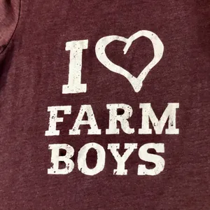 Canvas I ❤️Farm Boys Womens M Used Burgundy Heathered thumbnail 5