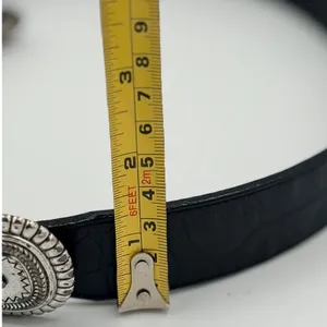 Silver Creek Collection Western Belt Size 28 Black Leather Concho Buckle Rodeo thumbnail 5
