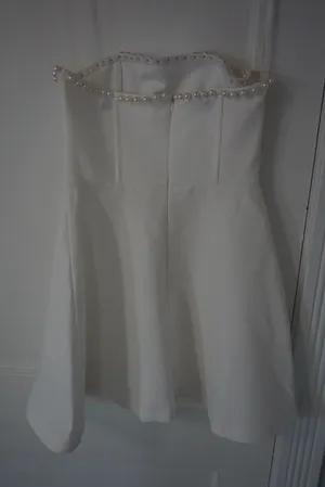 Altar'd State White Strapless Mini Dress thumbnail 3