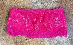 Tarea Rue 21 Medium Juniors Sequin Lace Hot Pink Bandeau Bra Top thumbnail 1