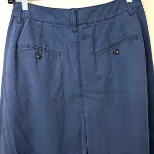 Madewell Deep Indigo Harlow Linen Blend Buttons Wide Leg Pants thumbnail 12