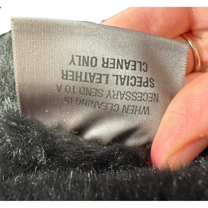 PELLE Black Genuine Leather Hooded Belted Faux Fur Lined Full Zip Jacket‎ Size L thumbnail 10