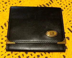 Dunhill Vintage Black Oxford Leather Coin Purse thumbnail 1