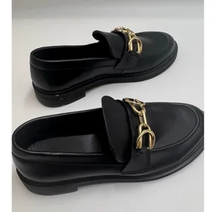 American Eagle Black Loafers Gold Horsebit Slip On Flats Womens 7 thumbnail 9