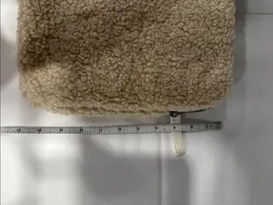 H&M Plush Shearling Zip Sherpa Computer Tablet Case Pouch- Cream (laptop bag) thumbnail 6