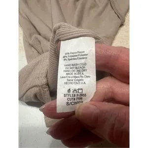 Naked Wardrobe Beige Ribbed Bodysuit Sz S NWT thumbnail 4
