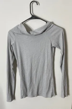 Abercrombie & Fitch Women’s Long Sleeve Top Gray Medium Vtg Y2K Excellent Condition thumbnail 5