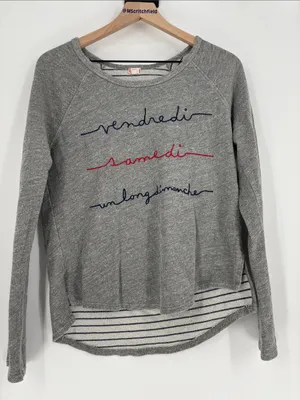 T.la Anthropologie small gray crew neck sweatshirt thumbnail 1