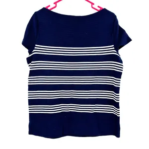 Lauren Ralph Lauren Size‎ Medium Shirt Navy & White Stripped Basic Everyday Top thumbnail 2