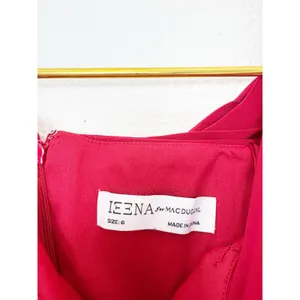 Ieena Mac Duggal Ruched Red Off-The-Shoulder Midi Dress Size 6 Cocktail Wedding thumbnail 6