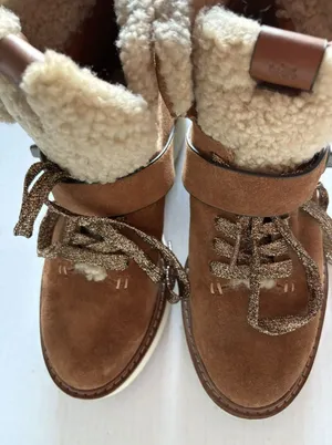 Coach Bootie Urban Hiker Shearling Suede Boot 6.5 Chestnut thumbnail 1