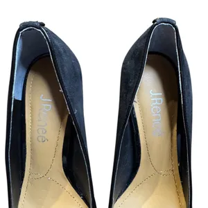 J Renee Shoes Womens Size 7.5 Black Pointed Toe Pumps Stiletto‎ Croc D'Orsay thumbnail 3