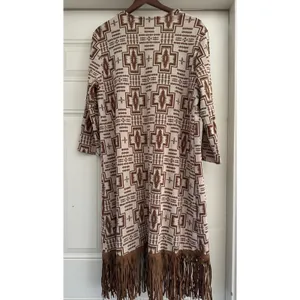 Ariat Women's Southwestern Geo Print Fringed Duster Cardigan Large thumbnail 3