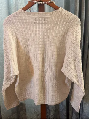 TRUTH Cream Waffle-Knit Long Sleeve Tee thumbnail 2