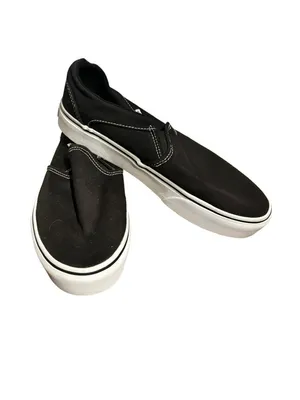 Vans Asher Women's Black & White Slip-on Shoes thumbnail 3