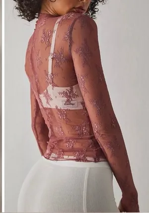 NWT Free People Intimately Lady Lux Layering Top - Oh Bloom rose pink - XS thumbnail 3