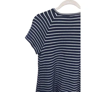 LOFT Womens Navy Blue Striped Cotton Short Sleeve Dress Nautical Coastal Medium thumbnail 11