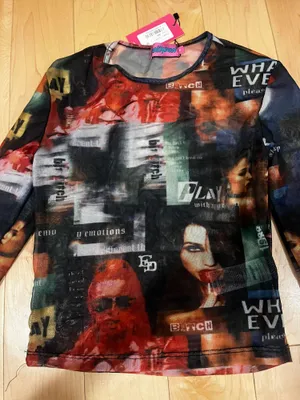 Edikted Long Sleeve Mesh Printed Top thumbnail 3