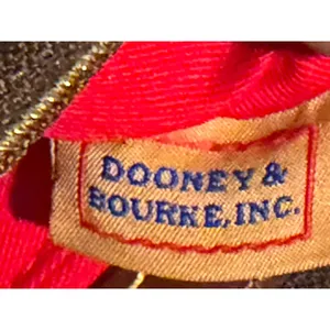 Dooney & Bourke Black Pebbled Leather Wristlet Clutch Brown Trim Purse Slim thumbnail 7