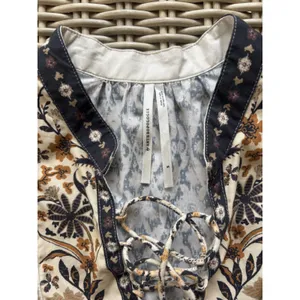 Anthropologie Pleated Puff Sleeve Blouse Small Boho cottage core croquette thumbnail 7
